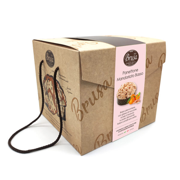 Panettone milanese mandorlato basso con glassa AVANA BOX