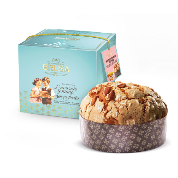 Panettone Milanese Mandorlato basso con glassa Box